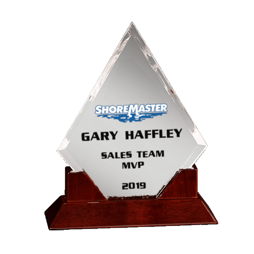 Glass Awards with Wood Base