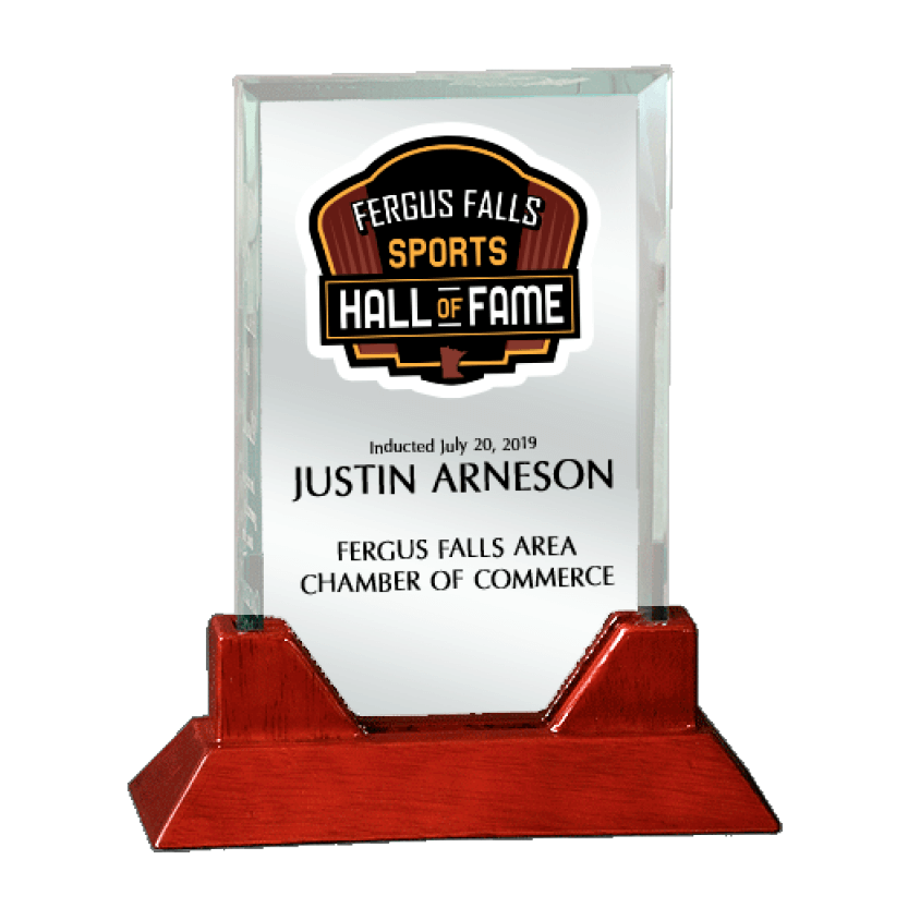 Glass Awards with Wood Base