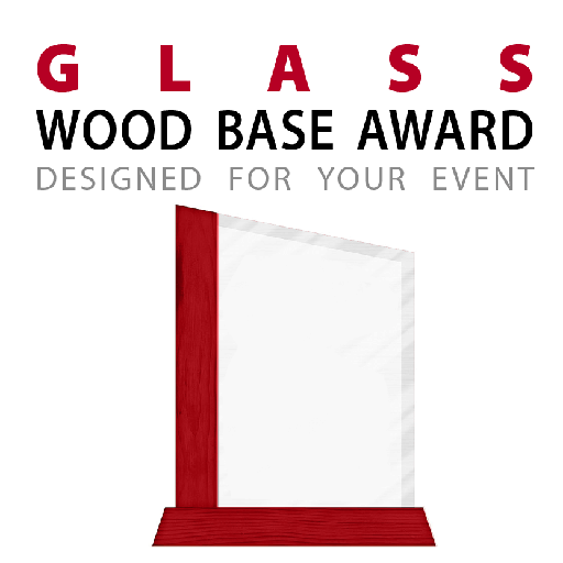 Glass Awards with Wood Base